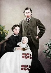Il Principe e la Principessa del Galles con il neonato Principe Alberto Vittorio, 1864