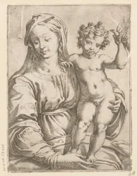 Maria con Bambino e un uccello