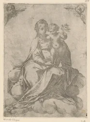 Maria con Bambino e rosa