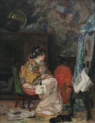 Una modella nello studio dell