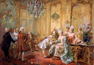 Mozart e Mme de Pompadour, c. 1900 (cromo)