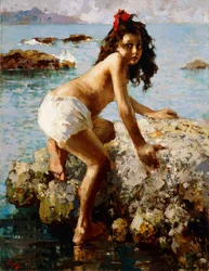 La ragazza sulla roccia