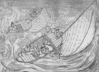 Regate di vela: due regate, il Goëland e il Monitor capovolti