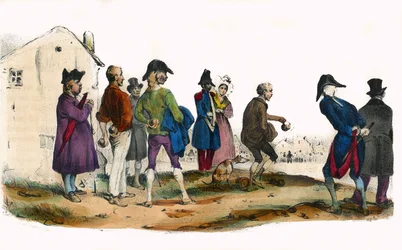 Martin, il giocatore di palla. In “Album Grotesque, Scelte di Tipi Eccezionali”, illustrazioni di Victor Adam, Parigi, circa 1850.