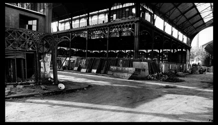 Demolizione del mercato centrale di Parigi, agosto 1971 (foto in bianco e nero)