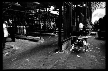 Demolizione del mercato centrale di Parigi, nell