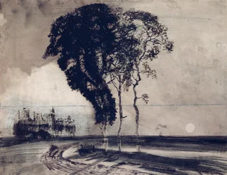 Paesaggio con tre alberi, 1850