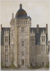 Castello di Saint-Ouen, Mayenne, illustrazione da 