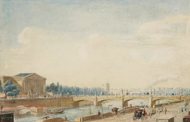 Vista del Ponte della Concordia e del Palazzo Borbone a Parigi