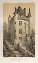 Architettura Pittoresca o Monumenti del XV e XVI Secolo: Castelli di Francia del XV e XVI Secolo: Tav. 60, Casa Fortificata a Uzerches (Corrèze)