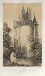 Architettura pittoresca o monumenti dei secoli XV e XVI: Castelli di Francia dei secoli XV e XVI: Tav. 83, Porta del Castello di Saint-Martin-Du-Bec (Seine Inférieure)