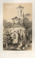 Architettura Pittoresca o Monumenti del XV e XVI Secolo: Castelli di Francia del XV e XVI Secolo: Pl.14, Chiesa di St. Maurice (Vienne)