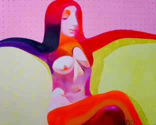 Nudo sdraiato dai colori vivaci