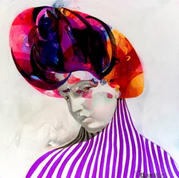 Ritratto a strisce colorate