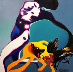 Uno scontro animale surreale
