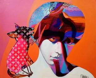 Ritratto surreale di una donna volpe