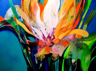 Fioritura astratta dai colori vivaci