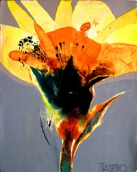 Fioritura astratta dai colori vivaci