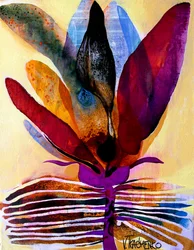 Fioritura astratta dai colori vivaci