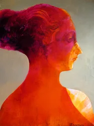 Ritratto astratto dai colori vivaci