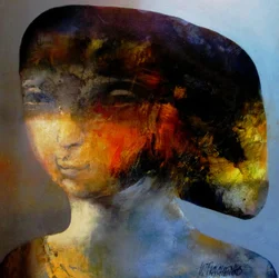 Ritratto astratto dai colori vivaci