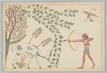 Il cervo e la vite, illustrazione per le favole di Esopo