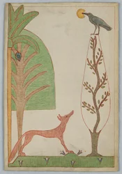 La volpe e il corvo, illustrazione per le favole di Esopo