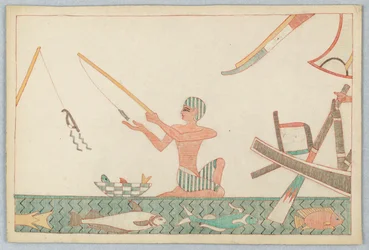 Il piccolo pesce e il pescatore, illustrazione per Le favole di Esopo