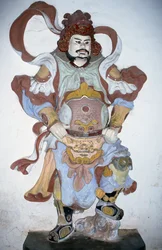 Statua del guardiano del tempio, Pagoda Thien Mu, Hue, Vietnam