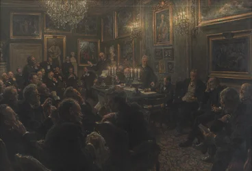 Una riunione del consiglio accademico a Charlottenborg nel 1904