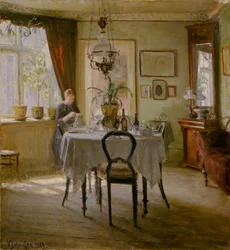 Luce del sole nella sala da pranzo
