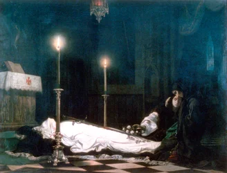 Laszlo Hunyadi sul catafalco, 1859