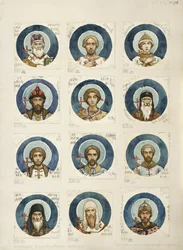 Medaglioni con santi russi Studio per affreschi nella Cattedrale di San Vladimiro di Kiev, 1884-1889