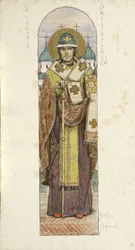 San Nikita, Vescovo di Novgorod (studio per affreschi nella Cattedrale di San Vladimiro di Kiev, 1884-1889)