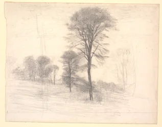Paesaggio con alberi sparsi. "Ryet" presso il lago Farum