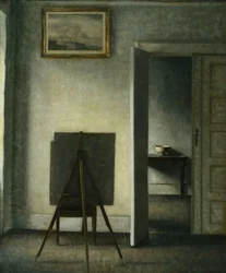 Un interno con il cavalletto dell