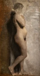 Modella femminile nuda, profilo