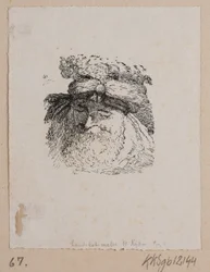 Testa di un uomo con cappello di pelliccia