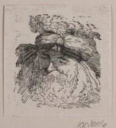 Testa di un uomo con cappello di pelliccia