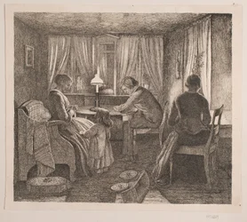 Interno con la famiglia dell