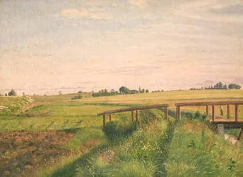 Paesaggio di campagna con un ponte