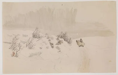 Paesaggio invernale con slitta