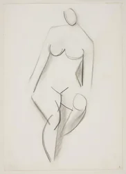 Donna nuda seduta vista di fronte