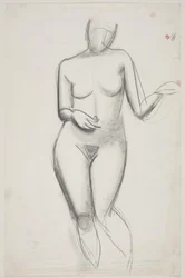 Modella femminile in piedi