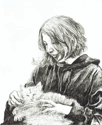 Ragazza e gatto