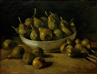 Natura morta con una ciotola di terracotta e pere, 1885