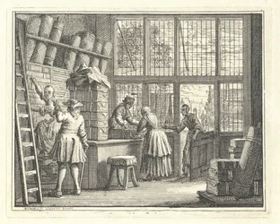 Interno di un negozio di tessuti