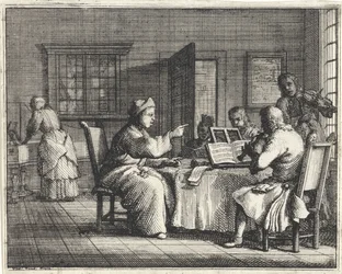 Maestro di musica con allievi