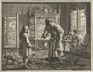 Padre rimprovera i suoi figli