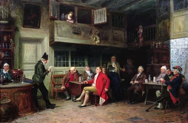 Interno di pub con folla